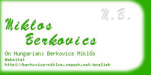miklos berkovics business card